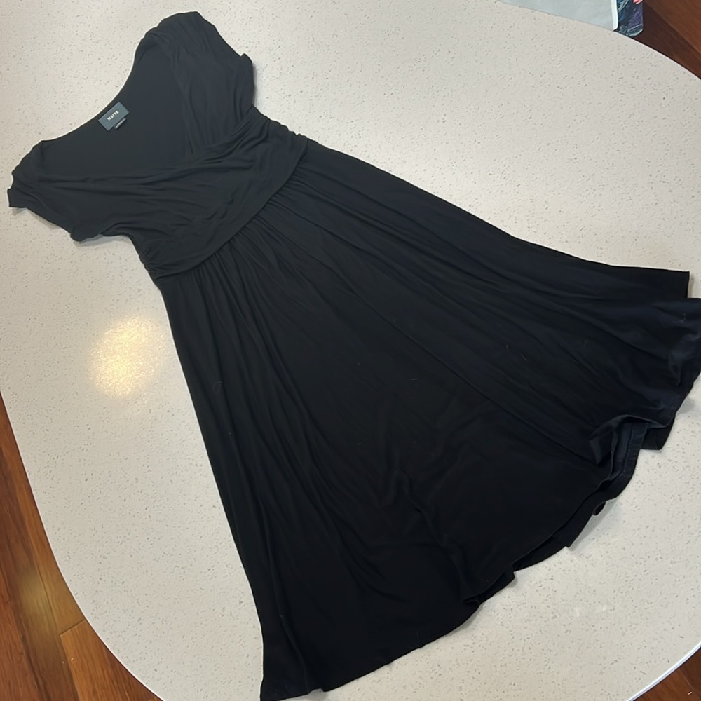 MAEVE by Anthropologie Faux Wrap Midi Dress, Size Small, Black